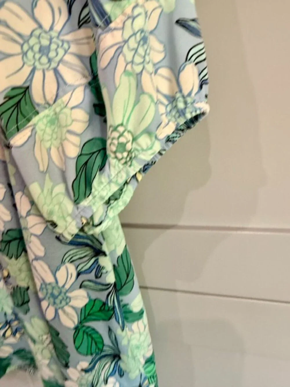 LOFT light blue floral short sleeve blouse